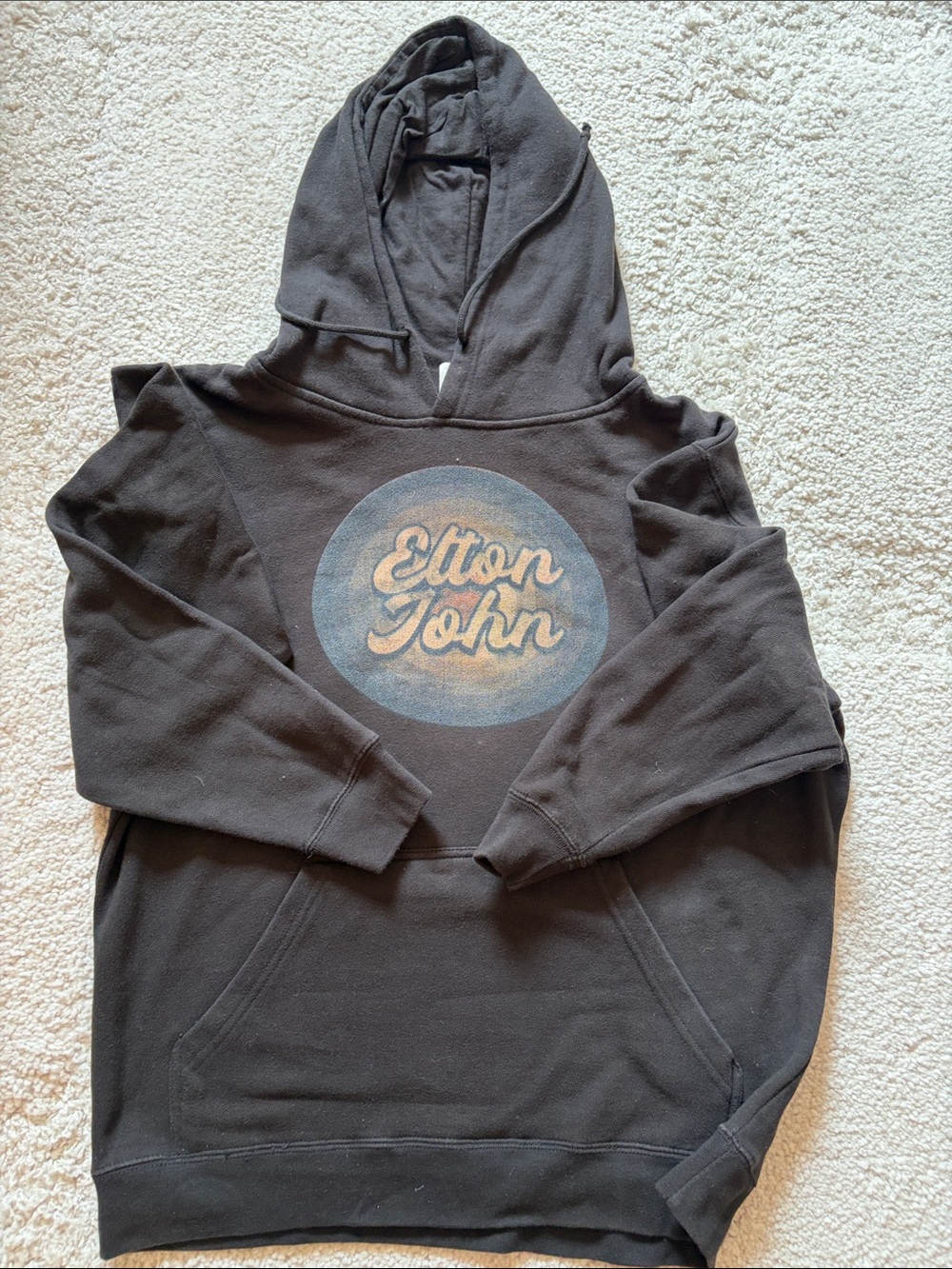 Unisex vintage Official Elton John Tour Hoodie Black with Graphic